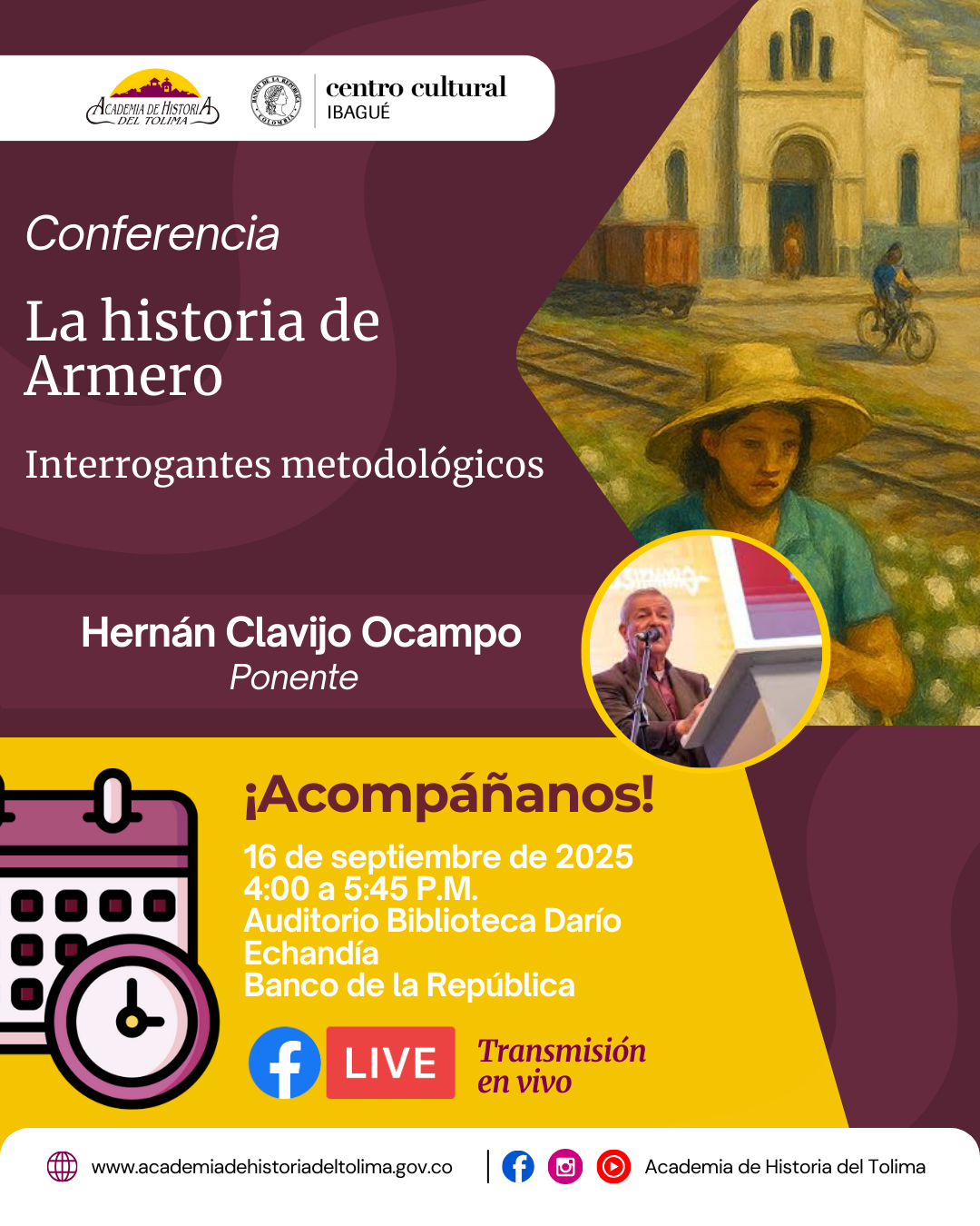 Conferencia en la biblioteca Darío Echandía, La historia de Armero, interrogantes metodológicos